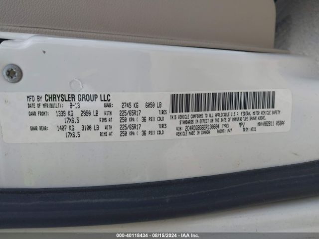 2C4RDGBG6ER130604 Dodge Grand Caravan American Value Pkg