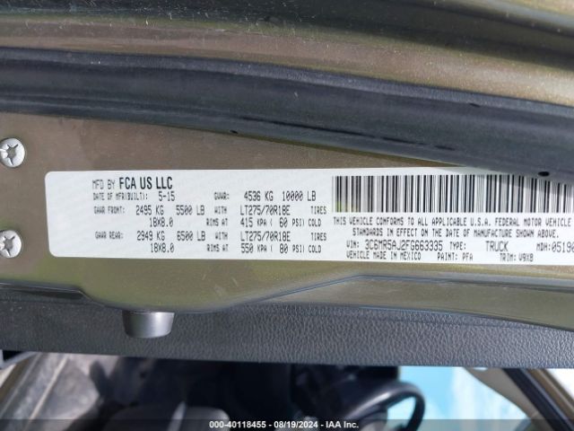 3C6MR5AJ2FG663335 RAM 2500 Tradesman