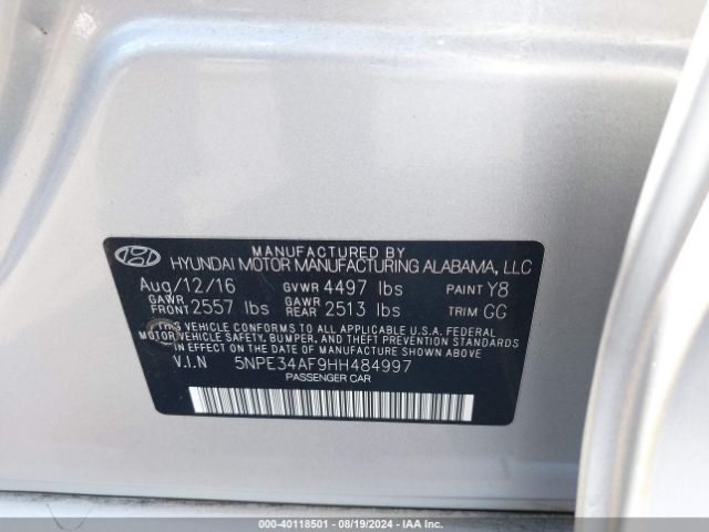 5NPE34AF9HH484997 Hyundai Sonata Sport