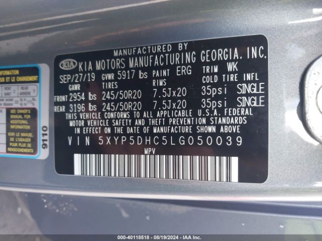 5XYP5DHC5LG050039 KIA Telluride Sx