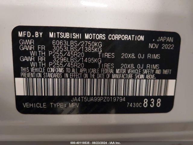 2023 MITSUBISHI OUTLANDER PHEV JA4T5UA99PZ019794 Photo 8