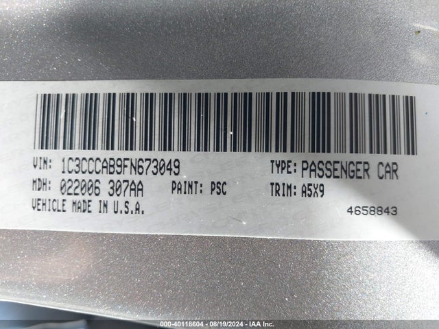 1C3CCCAB9FN673049 Chrysler 200 Limited