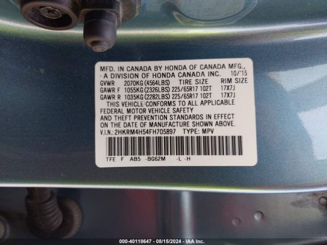 2HKRM4H54FH705897 Honda CR-V EX