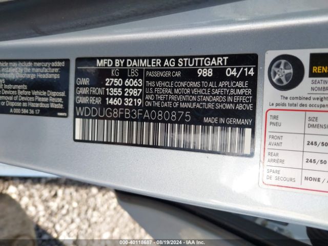 WDDUG8FB3FA080875 Mercedes-Benz S 550 4matic