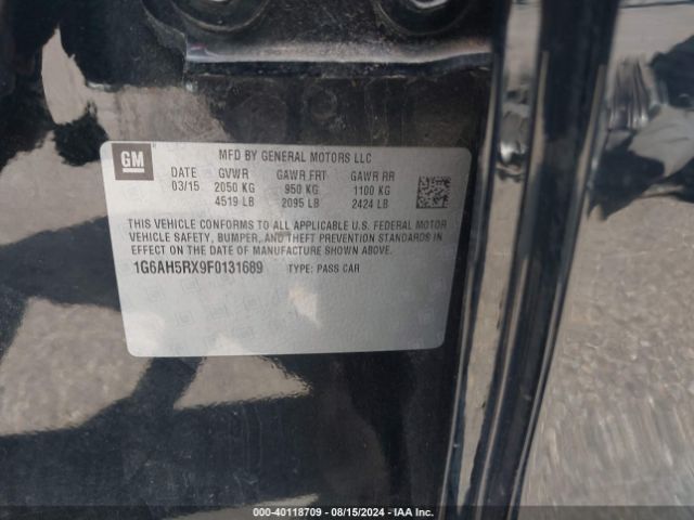 1G6AH5RX9F0131689 Cadillac ATS LUXURY
