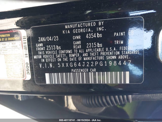 KIA K5 Gt-line 2023 5XXG64J22PG198447 Image 9