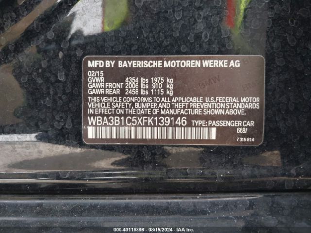 WBA3B1C5XFK139146 BMW 320i