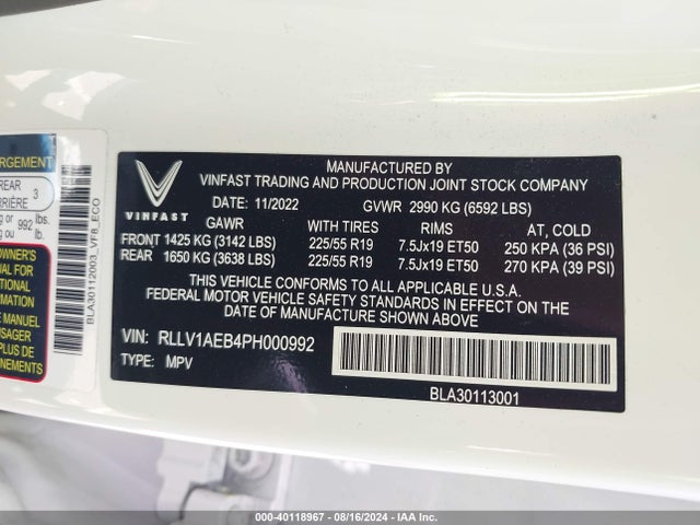Vinfast Vf 8 Eco 2023 RLLV1AEB4PH000992 Image 9