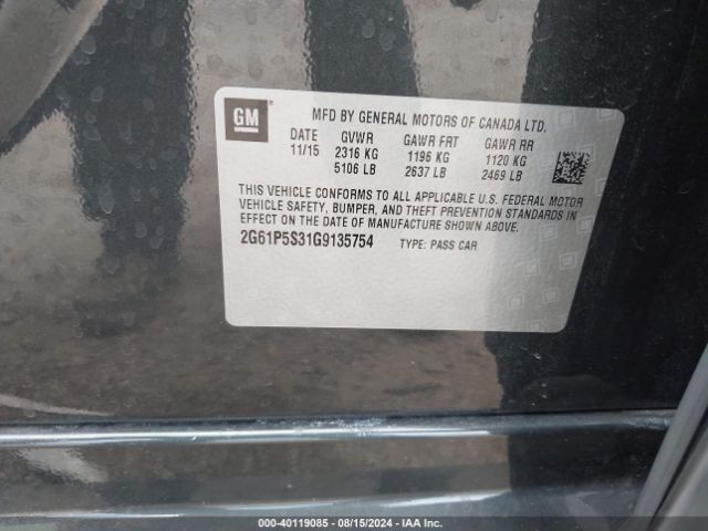 2G61P5S31G9135754 Cadillac Xts Premium Collection