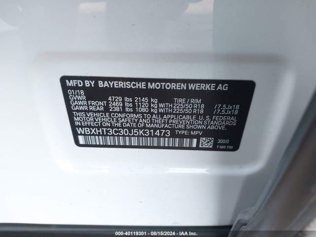 WBXHT3C30J5K31473 BMW X1 Xdrive28i