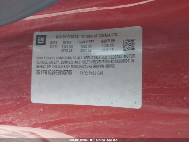 2G1FK1EJ9E9245705 Chevrolet CAMARO 2SS