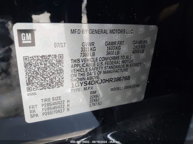1GYS4DKJ0HR386768 Cadillac Escalade Platinum