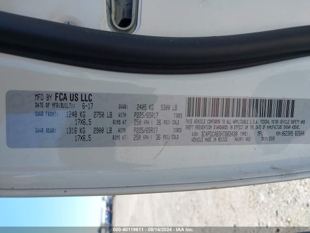 Dodge JOURNEY SE 2017 3C4PDCAB3HT683430 Image 9