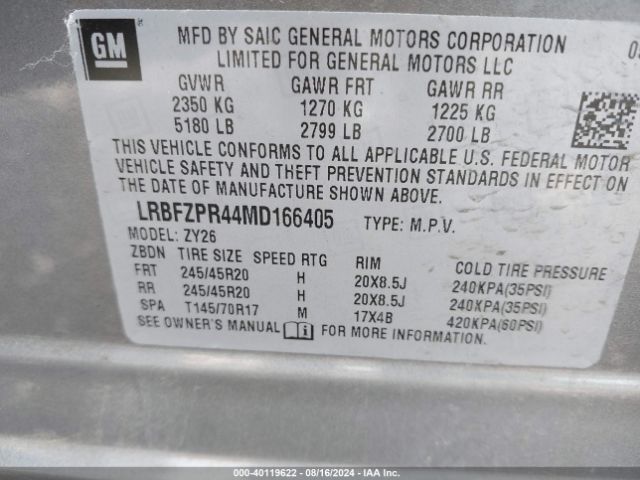 LRBFZPR44MD166405 Buick Envision Awd Essence