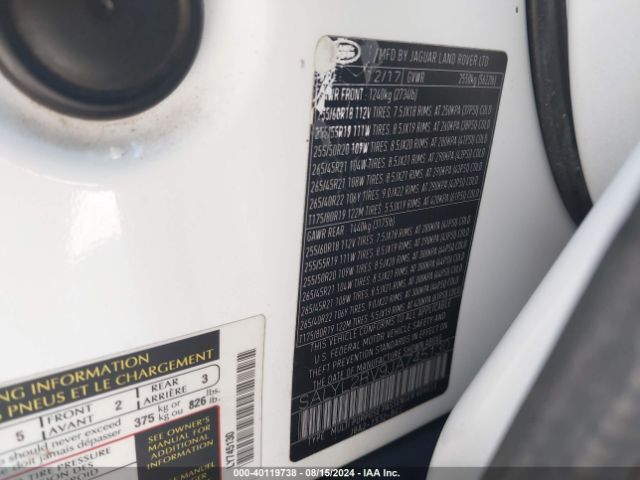 SALYL2RV9JA745130 Land Rover Range Rover Velar P380 Se R-dynamic