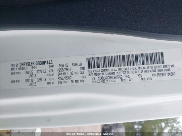 1C4BJWDG8EL307762 Jeep Wrangler Unlimited Sport