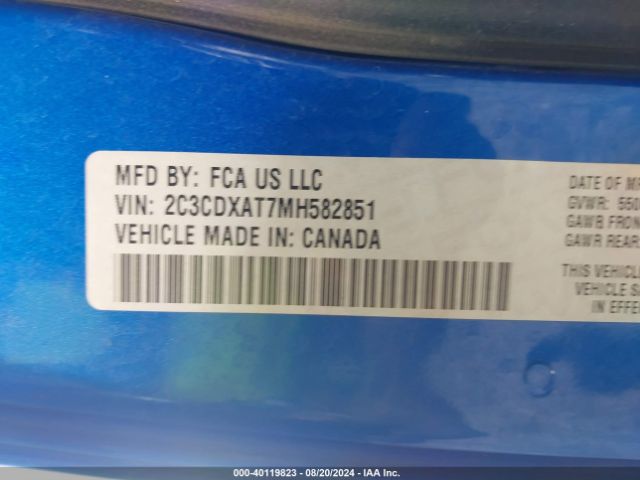 2C3CDXAT7MH582851 Dodge Charger Police Rwd