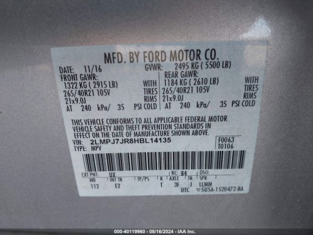 2LMPJ7JR8HBL14135 Lincoln Mkx Black Label