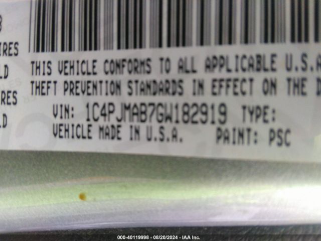 1C4PJMAB7GW182919 Jeep Cherokee Sport