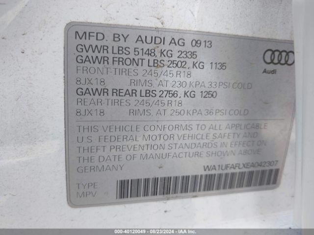 WA1UFAFLXEA042307 Audi Allroad 2.0t Premium