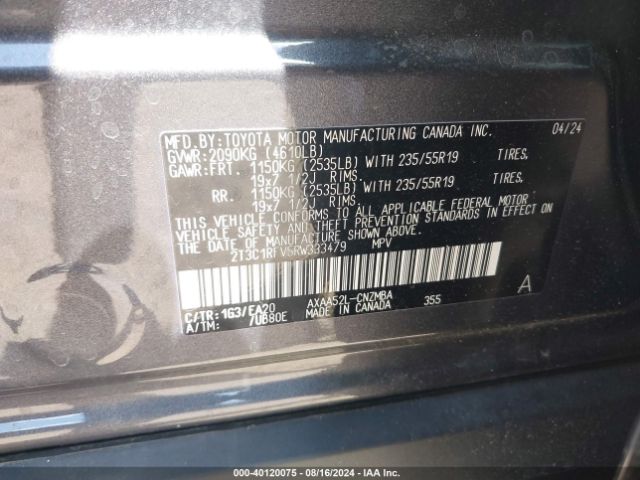2T3C1RFV5RW333479 Toyota Rav4 Xle Premium