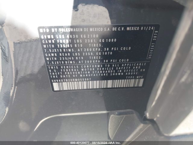 3VV4X7B20RM055967 Volkswagen Taos 1.5t Sel