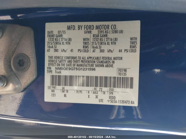NM0GE9G75G1231596 Ford Transit Connect Titanium
