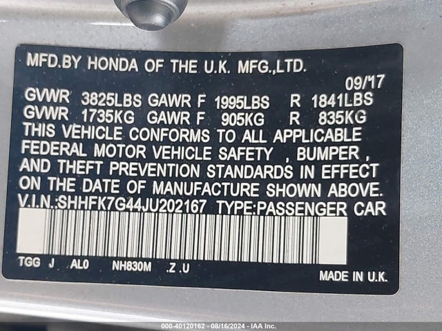 Honda Civic Sport 2018 SHHFK7G44JU202167 Image 9