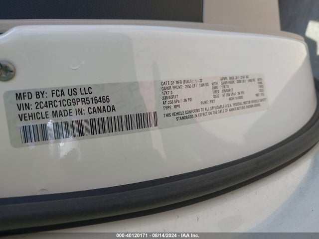 2C4RC1CG9PR516466 Chrysler Voyager Lx