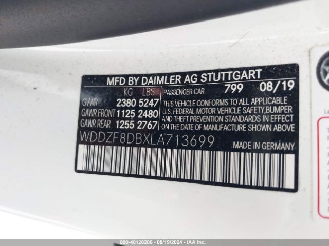 WDDZF8DBXLA713699 Mercedes-Benz E 350