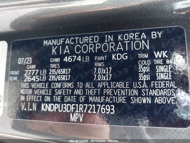 KIA Sportage Lx 2024 KNDPU3DF1R7217693 Image 9