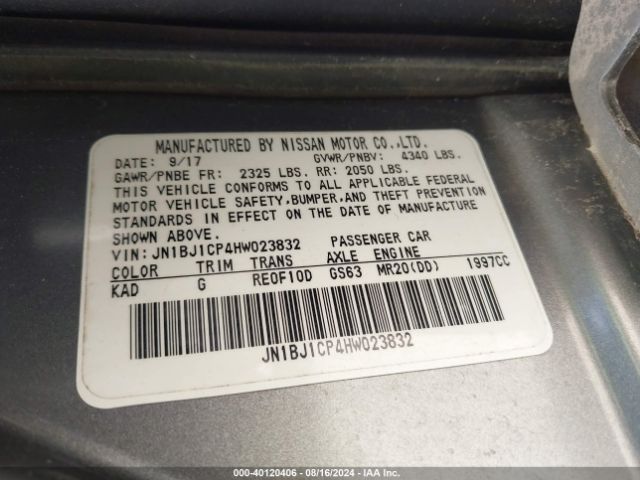 JN1BJ1CP4HW023832 Nissan Rogue Sport Sv