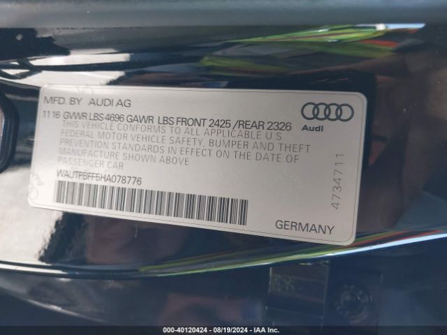 WAUTPBFF5HA078776 Audi A3 E-tron 1.4t Premium