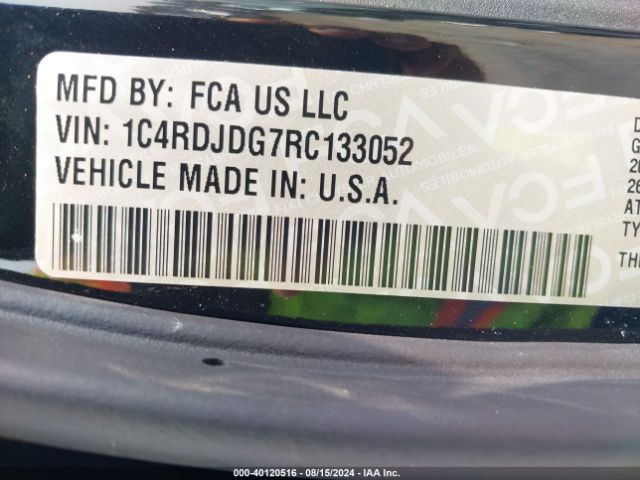 1C4RDJDG7RC133052 Dodge Durango Gt Plus Awd