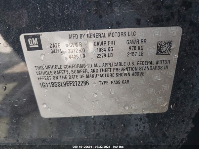1G11B5SL9EF272286 Chevrolet Malibu 1ls