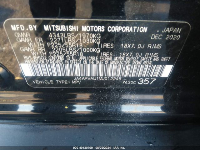 JA4APVAU1MU012245 Mitsubishi Outlander Sport 2.0 Se 2wd
