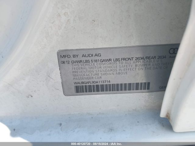 2013 AUDI S4 WAUBGAFL9DA113714 Photo 8