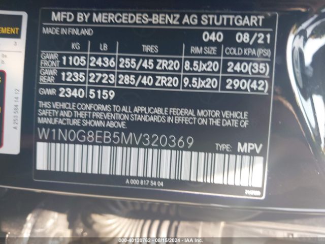 W1N0G8EB5MV320369 Mercedes-Benz Glc 300 4matic Suv