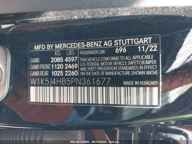 W1K5J4HB5PN361677 Mercedes-Benz Cla 250 Coupe 4matic