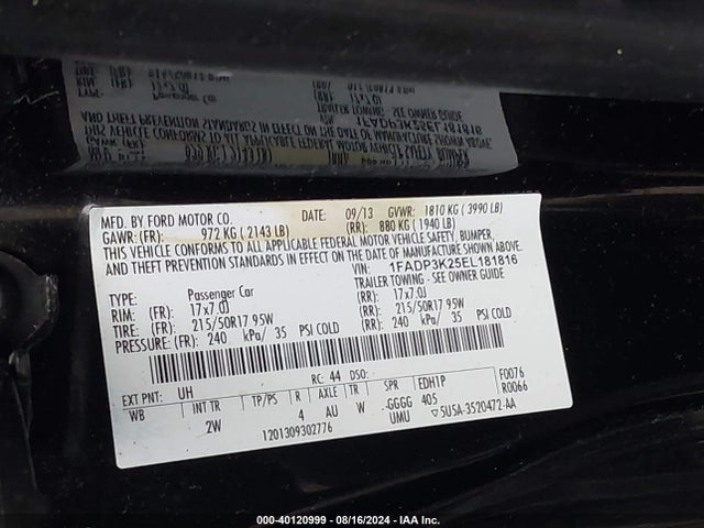 1FADP3K25EL181816 Ford FOCUS SE