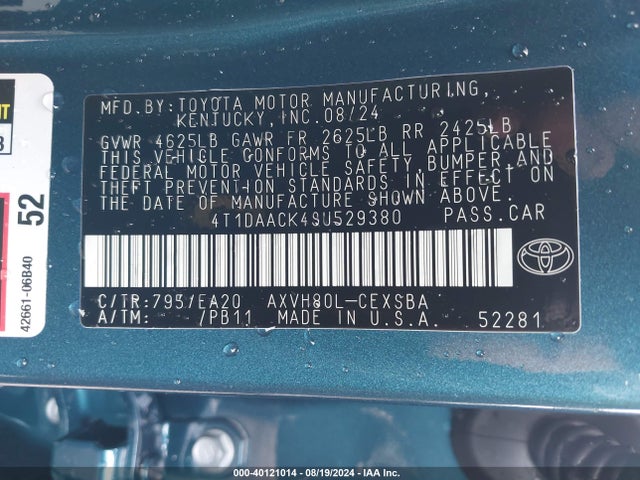 Toyota CAMRY SE 2025 4T1DAACK4SU529380 Image 9