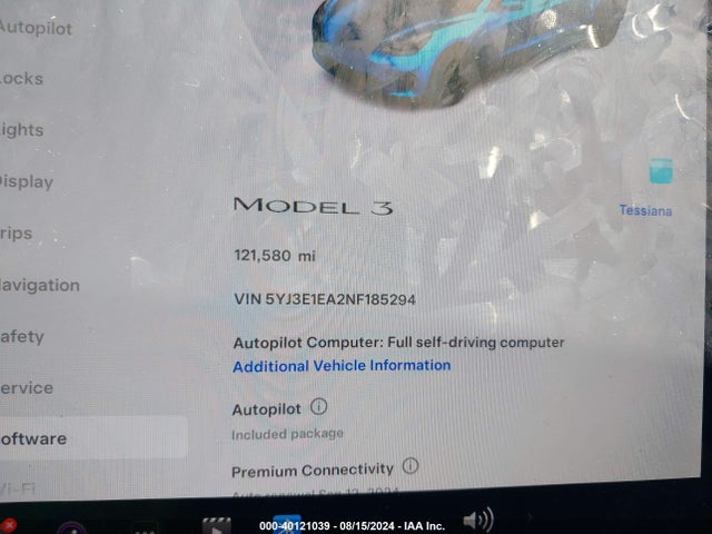 2022 TESLA MODEL 3 5YJ3E1EA2NF185294 Photo 6