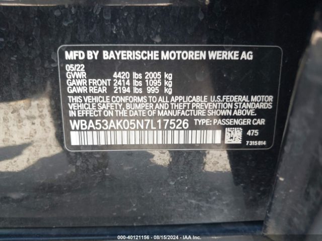 WBA53AK05N7L17526 BMW 228 Gran Coupe I Sdrive