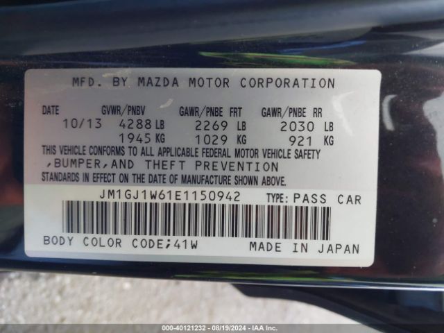 JM1GJ1W61E1150942 Mazda Mazda6 I Grand Touring