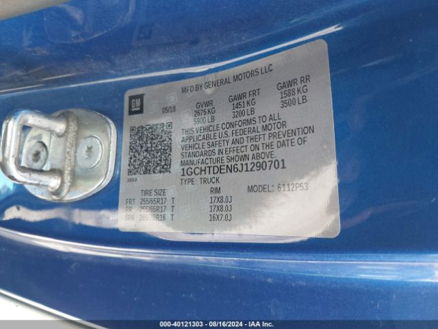 1GCHTDEN6J1290701 Chevrolet Colorado Z71