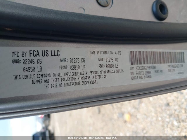 Dodge Challenger Sxt 2015 2C3CDZAG1FH835390 Image 9
