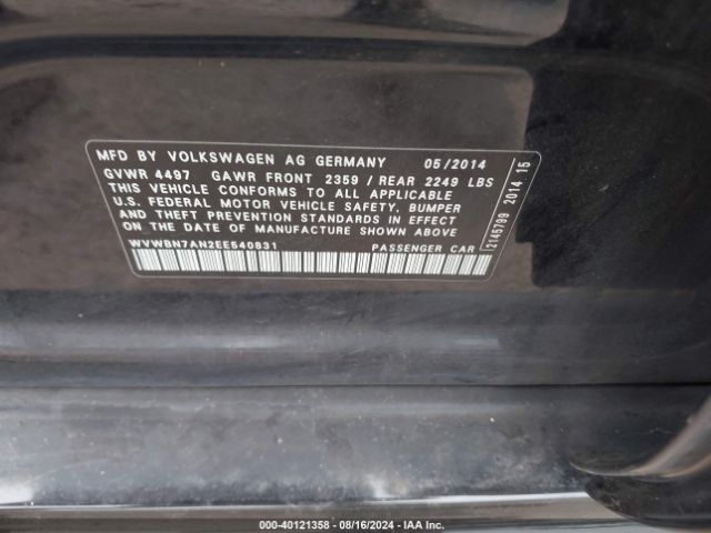 WVWBN7AN2EE540831 Volkswagen Cc 2.0t R-line