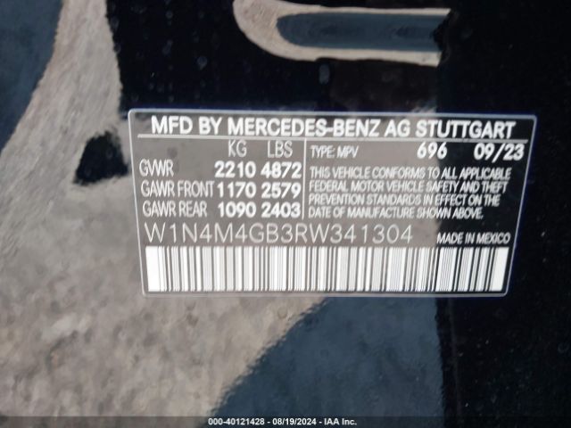 W1N4M4GB3RW341304 Mercedes-Benz GLB 250