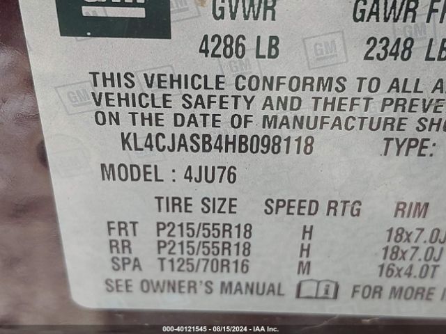 KL4CJASB4HB098118 Buick Encore Preferred