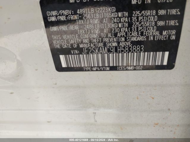 JF2SKAMC9LH583883 Subaru Forester Sport